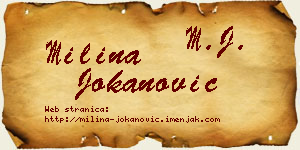 Milina Jokanović vizit kartica
